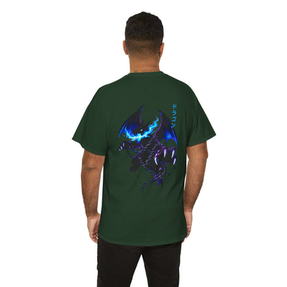 Dragon Graphic Tee — Blue Flame Kaiju Back Print T-Shirt