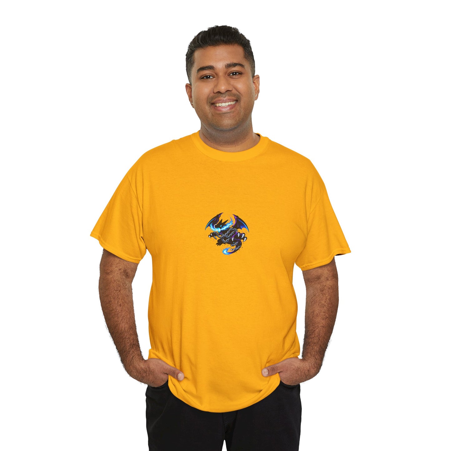 Dragon Graphic Tee — Blue Flame Kaiju Back Print T-Shirt