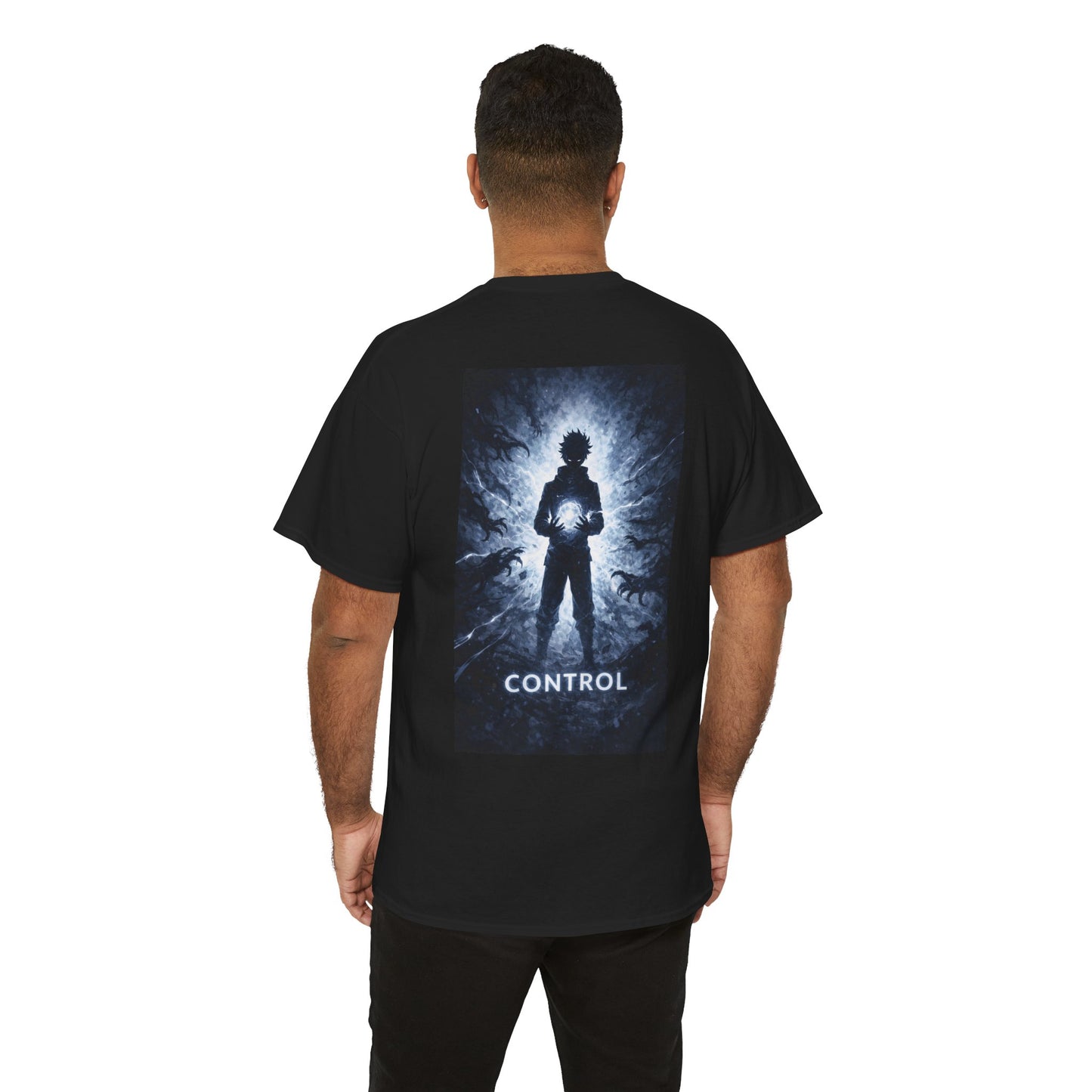 Control Anime Back Print T-Shirt | Dark Anime Aesthetic Tee | Original Anime Streetwear Shirt