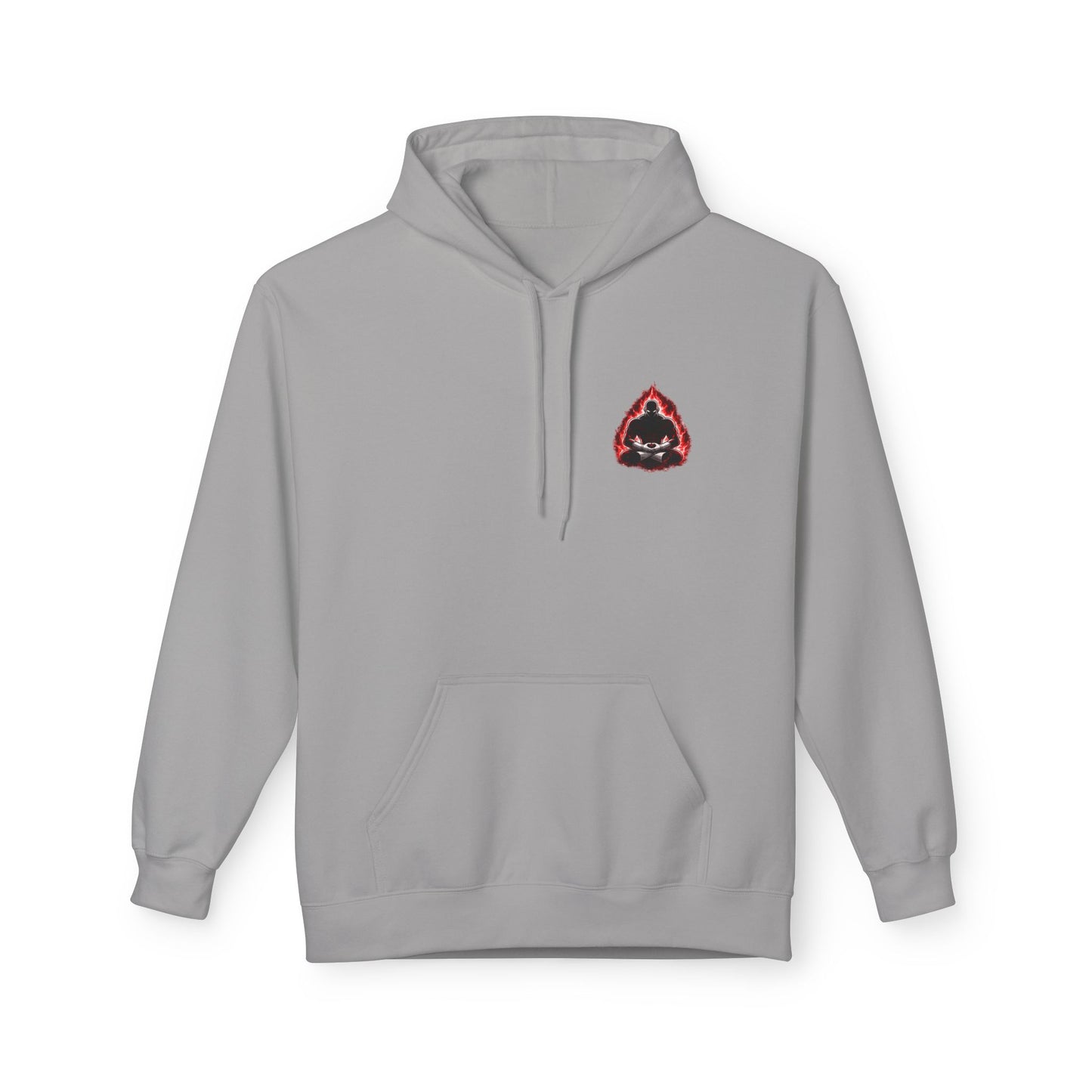Anime Aura Warrior Hoodie | Fiery Mouth Front & Blue Energy Back