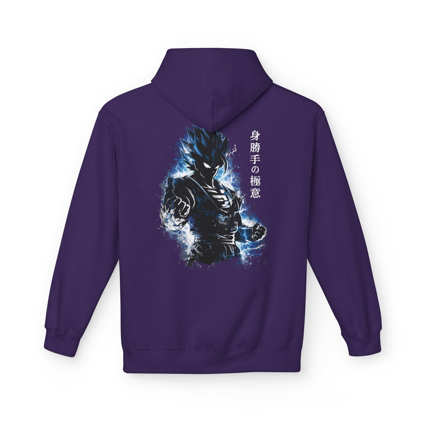 Anime Aura Warrior Hoodie | Fiery Mouth Front & Blue Energy Back