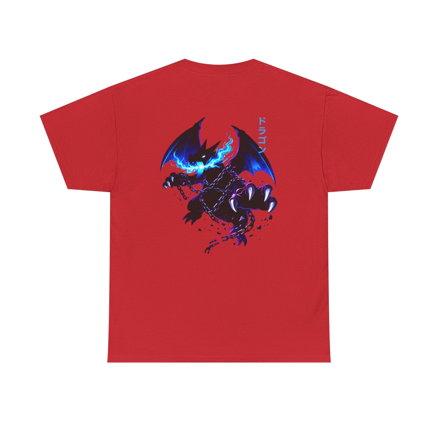 Dragon Graphic Tee — Blue Flame Kaiju Back Print T-Shirt