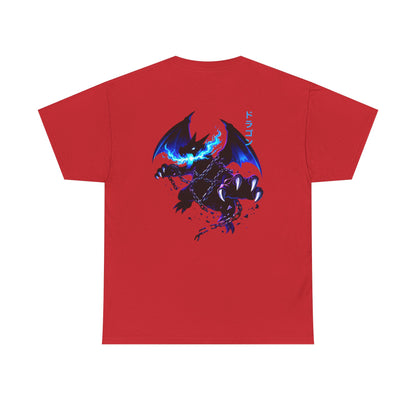 Dragon Graphic Tee — Blue Flame Kaiju Back Print T-Shirt