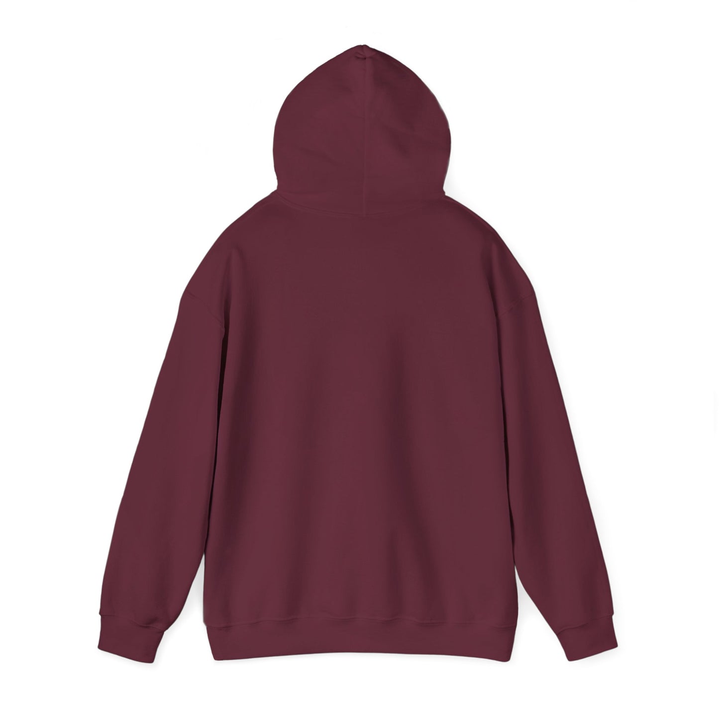 Control silhouette hoodie | person with glowing heart, angel wing brushstroke design