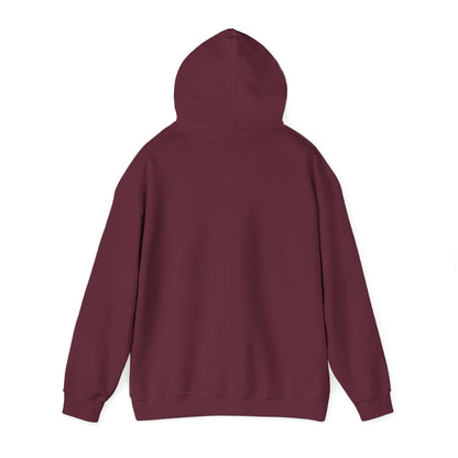Control silhouette hoodie | person with glowing heart, angel wing brushstroke design