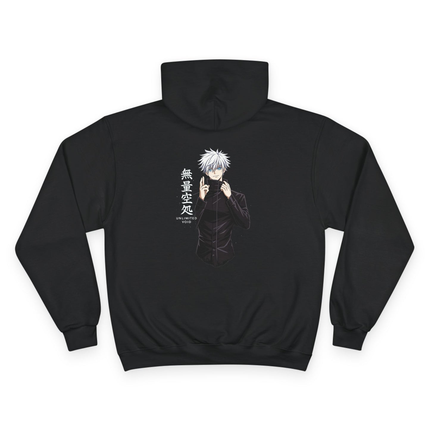 Anime Character Hoodie — Minimal White Champion-Style Sweatshirt