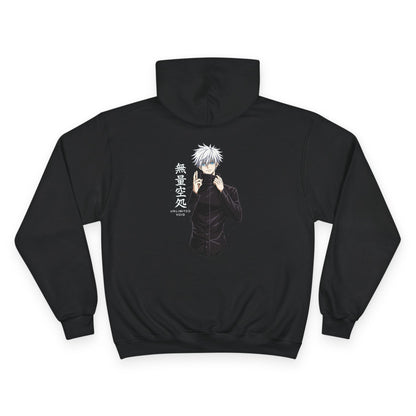Anime Character Hoodie — Minimal White Champion-Style Sweatshirt