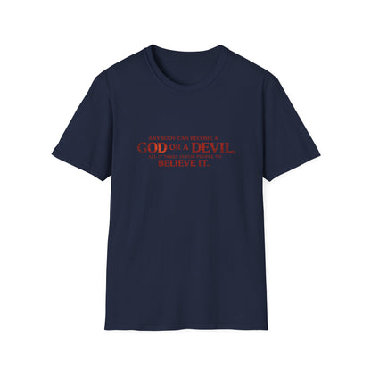 Samurai vs Titan Graphic T-Shirt — "Anybody Can Become a God or a Devil"