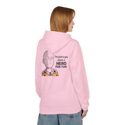 Hero Emblem Hoodie — Chibi Hero Mid-Punch Minimalist Anime Design