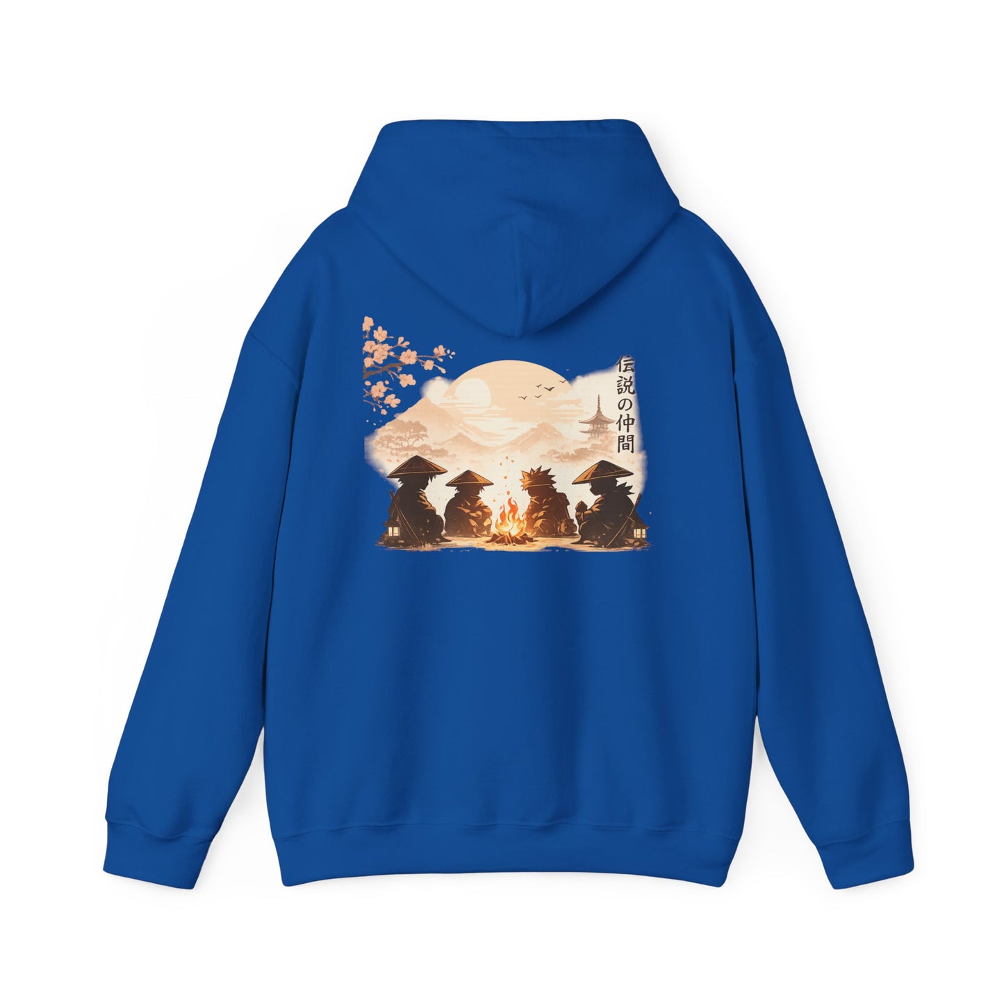 Hoodie | Samurai Campfire Illustration Japanese Kanji Backprint
