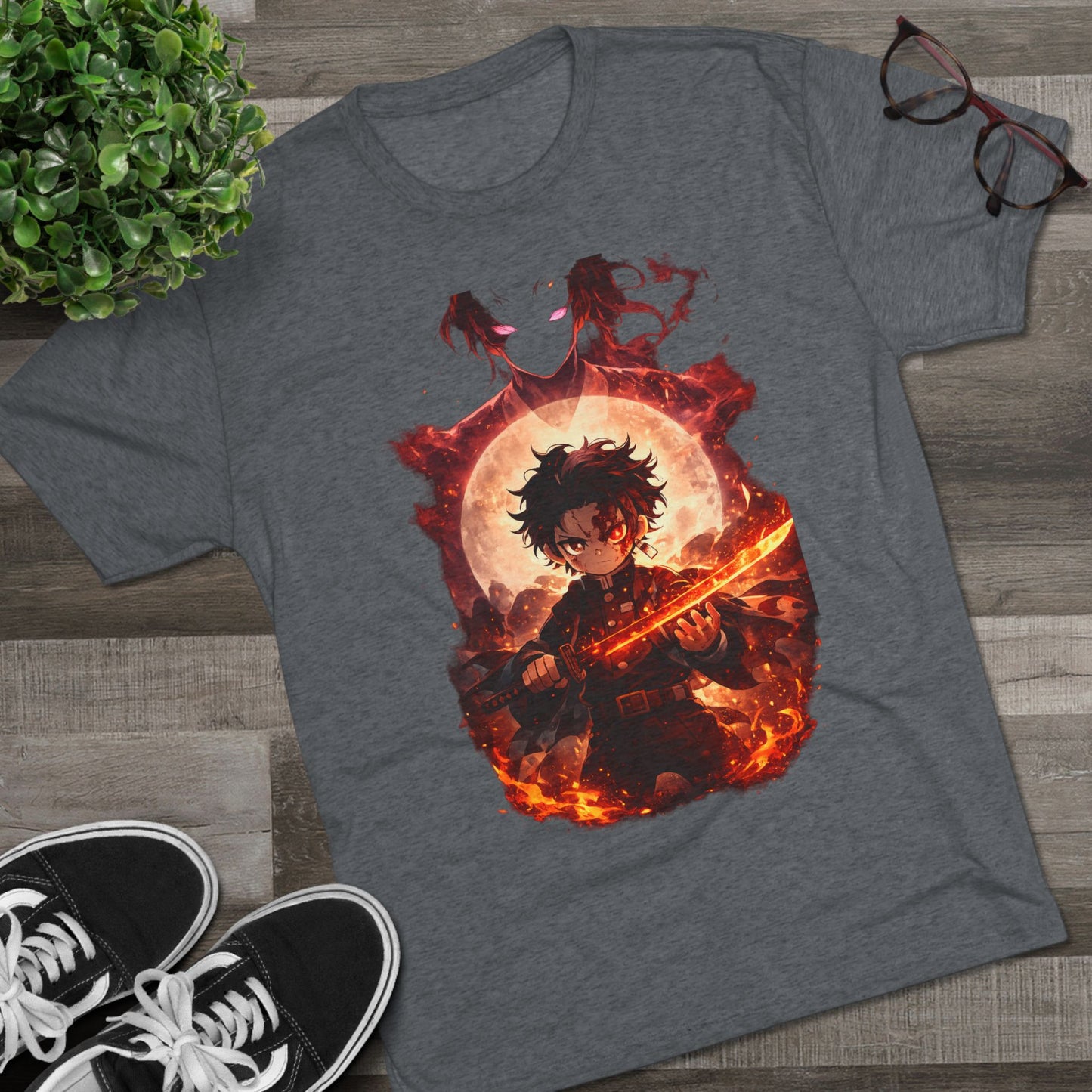 Anime Fire Sword Graphic Tee