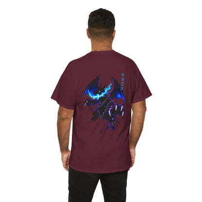 Dragon Graphic Tee — Blue Flame Kaiju Back Print T-Shirt
