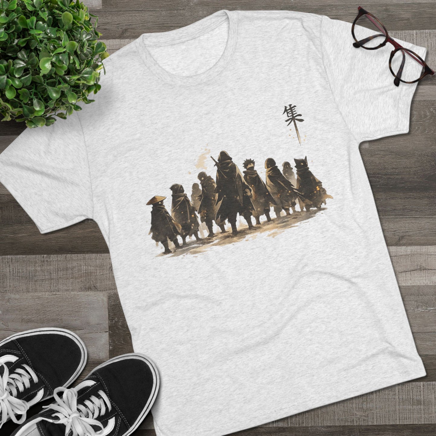 Samurai Squad Graphic Tee — Japanese Warrior Silhouette T-Shirt