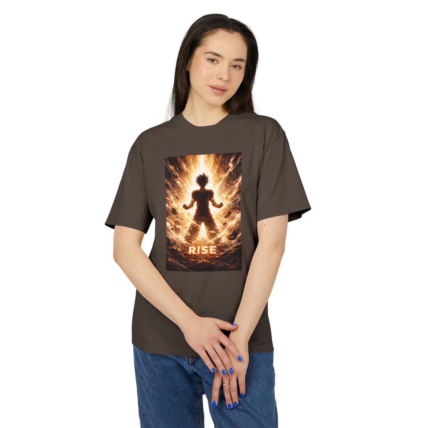 Rise silhouette, T-Shirt | Fiery energy graphic tee