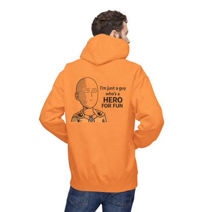 Hero Emblem Hoodie — Chibi Hero Mid-Punch Minimalist Anime Design