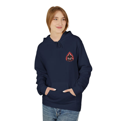 Anime Aura Warrior Hoodie | Fiery Mouth Front & Blue Energy Back