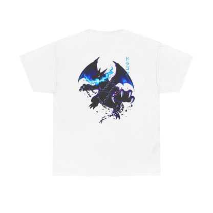 Dragon Graphic Tee — Blue Flame Kaiju Back Print T-Shirt