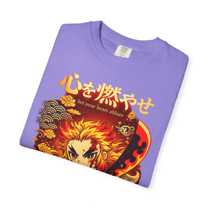 Anime Flame Warrior T-Shirt — 'Set Your Heart Ablaze' Graphic Tee