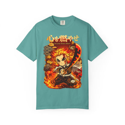 Anime Flame Warrior T-Shirt — 'Set Your Heart Ablaze' Graphic Tee
