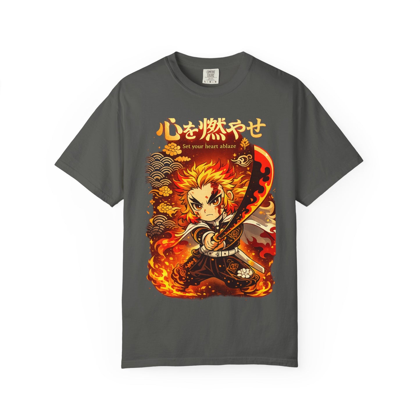 Anime Flame Warrior T-Shirt — 'Set Your Heart Ablaze' Graphic Tee