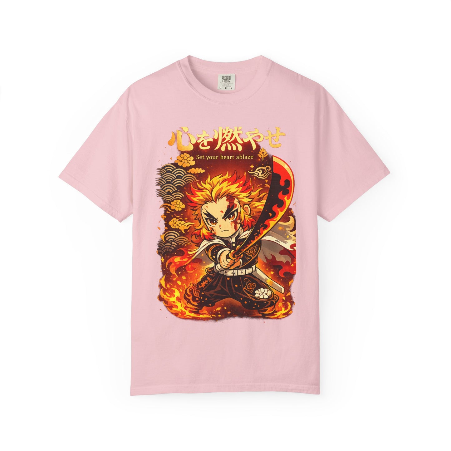 Anime Flame Warrior T-Shirt — 'Set Your Heart Ablaze' Graphic Tee