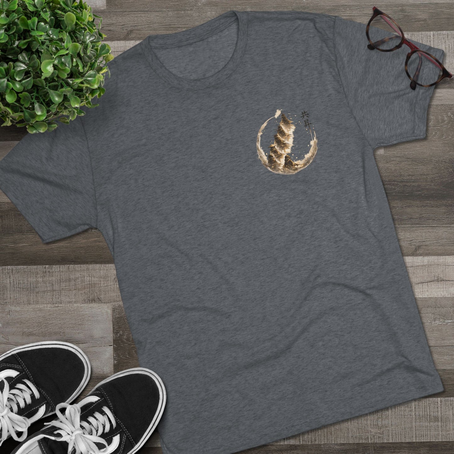T-Shirt — Minimal Japanese Sumi-e Foxes Graphic Tee