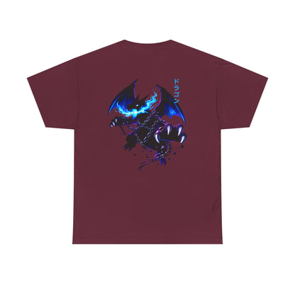 Dragon Graphic Tee — Blue Flame Kaiju Back Print T-Shirt