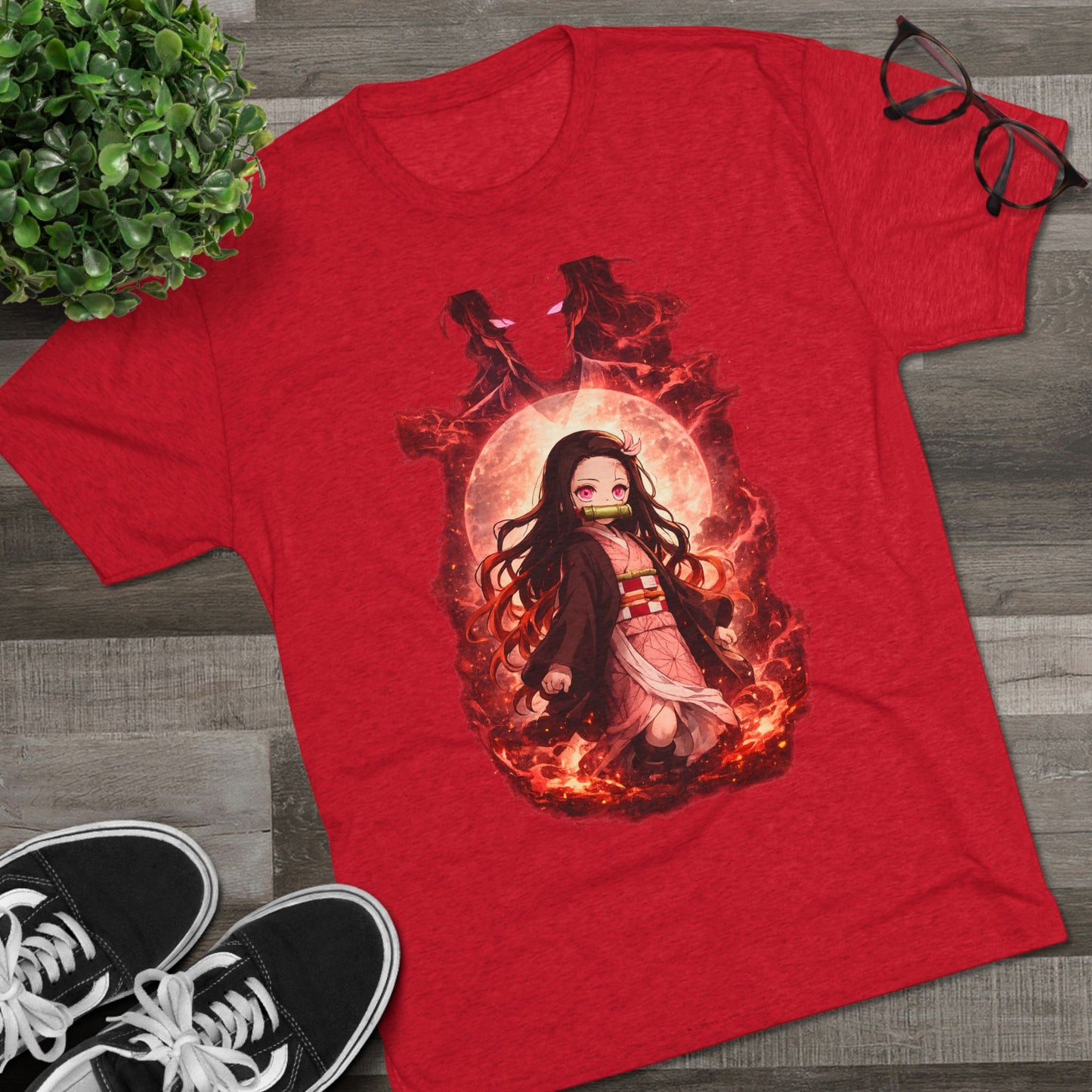 Nezuko Anime Demon Slayer Tee — Fiery Chibi Girl Graphic Shirt
