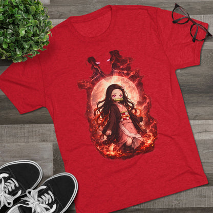 Nezuko Anime Demon Slayer Tee — Fiery Chibi Girl Graphic Shirt