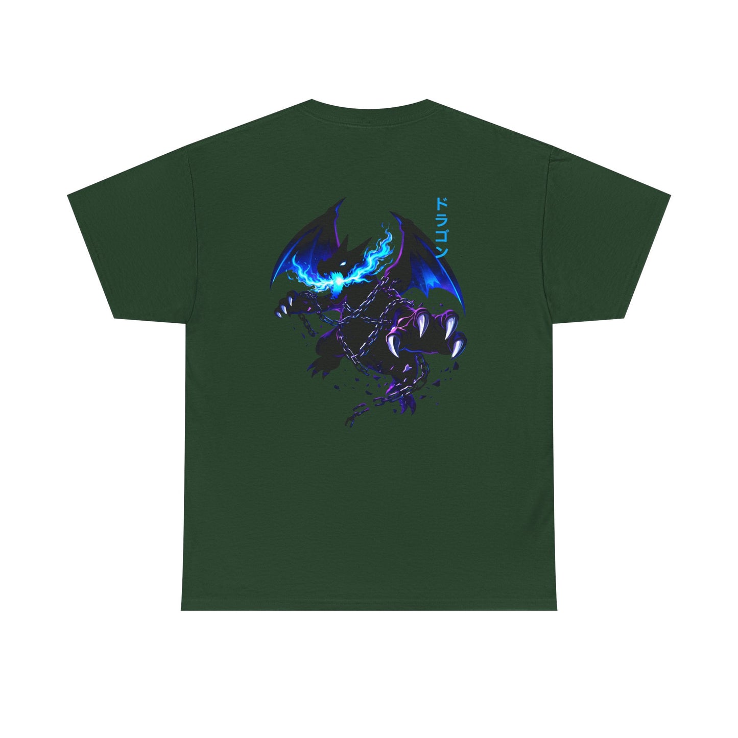Dragon Graphic Tee — Blue Flame Kaiju Back Print T-Shirt