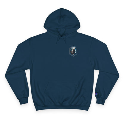 Anime Character Hoodie — Minimal White Champion-Style Sweatshirt