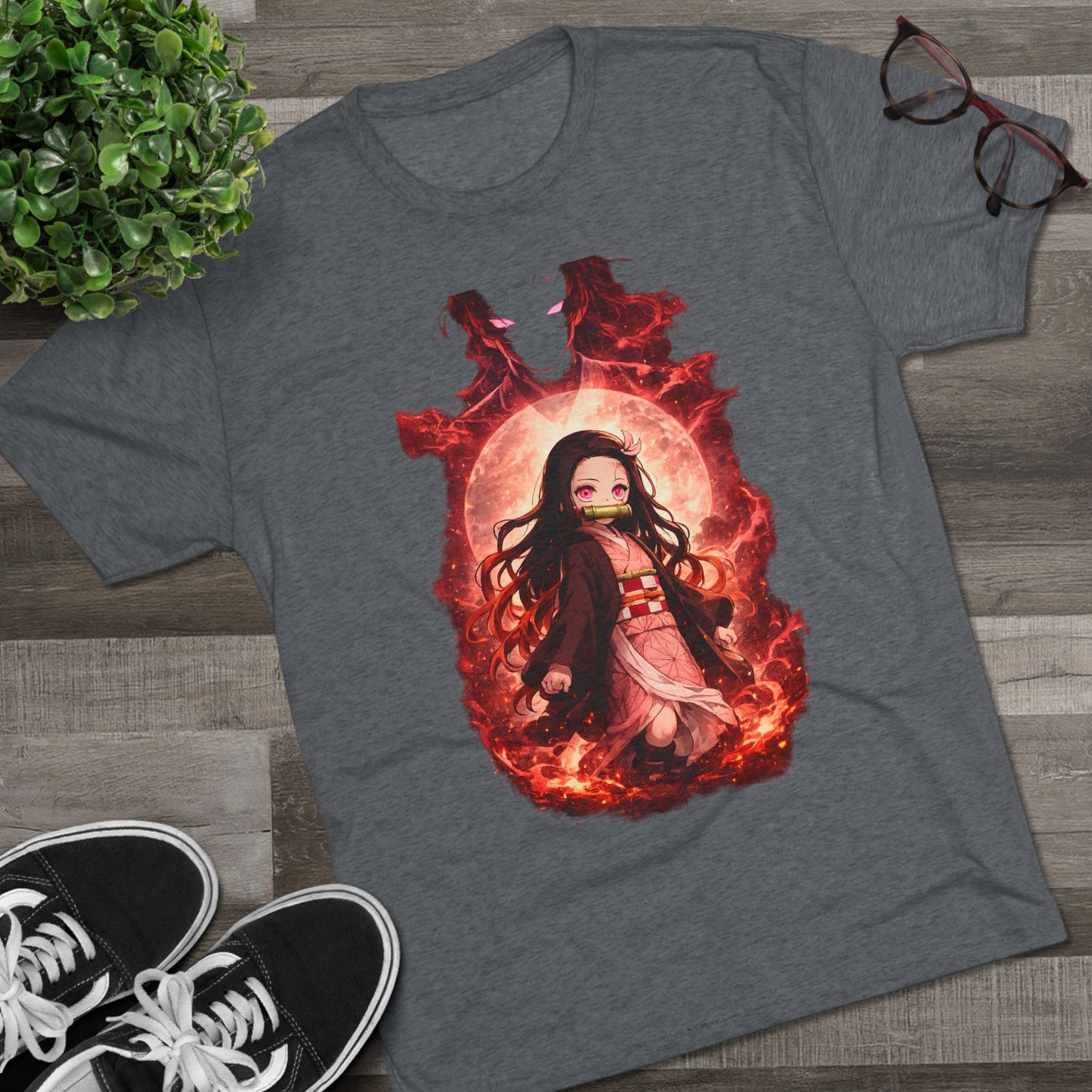Nezuko Anime Demon Slayer Tee — Fiery Chibi Girl Graphic Shirt