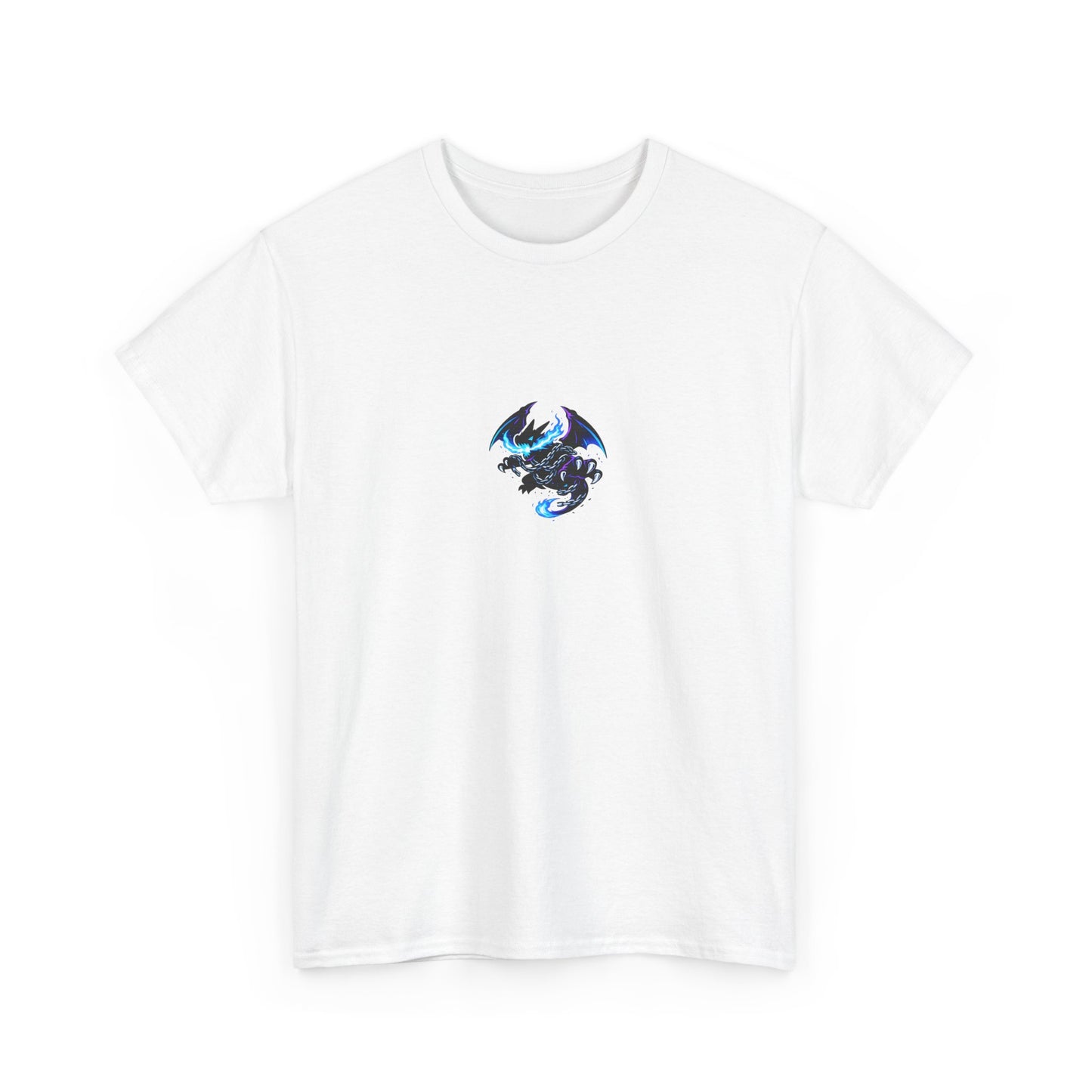 Dragon Graphic Tee — Blue Flame Kaiju Back Print T-Shirt