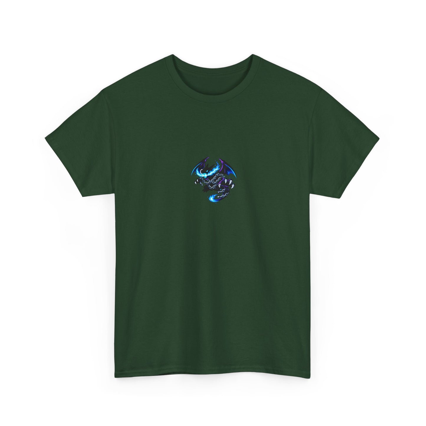 Dragon Graphic Tee — Blue Flame Kaiju Back Print T-Shirt