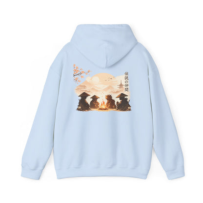 Hoodie | Samurai Campfire Illustration Japanese Kanji Backprint