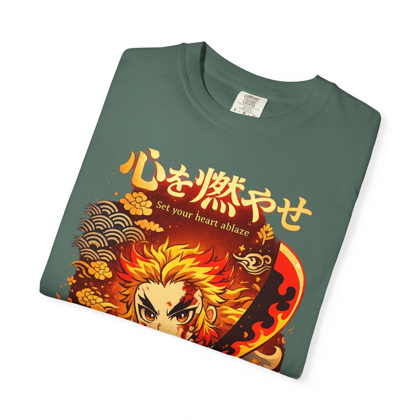 Anime Flame Warrior T-Shirt — 'Set Your Heart Ablaze' Graphic Tee