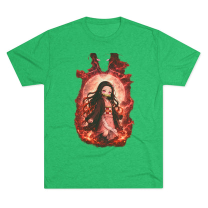 Nezuko Anime Demon Slayer Tee — Fiery Chibi Girl Graphic Shirt