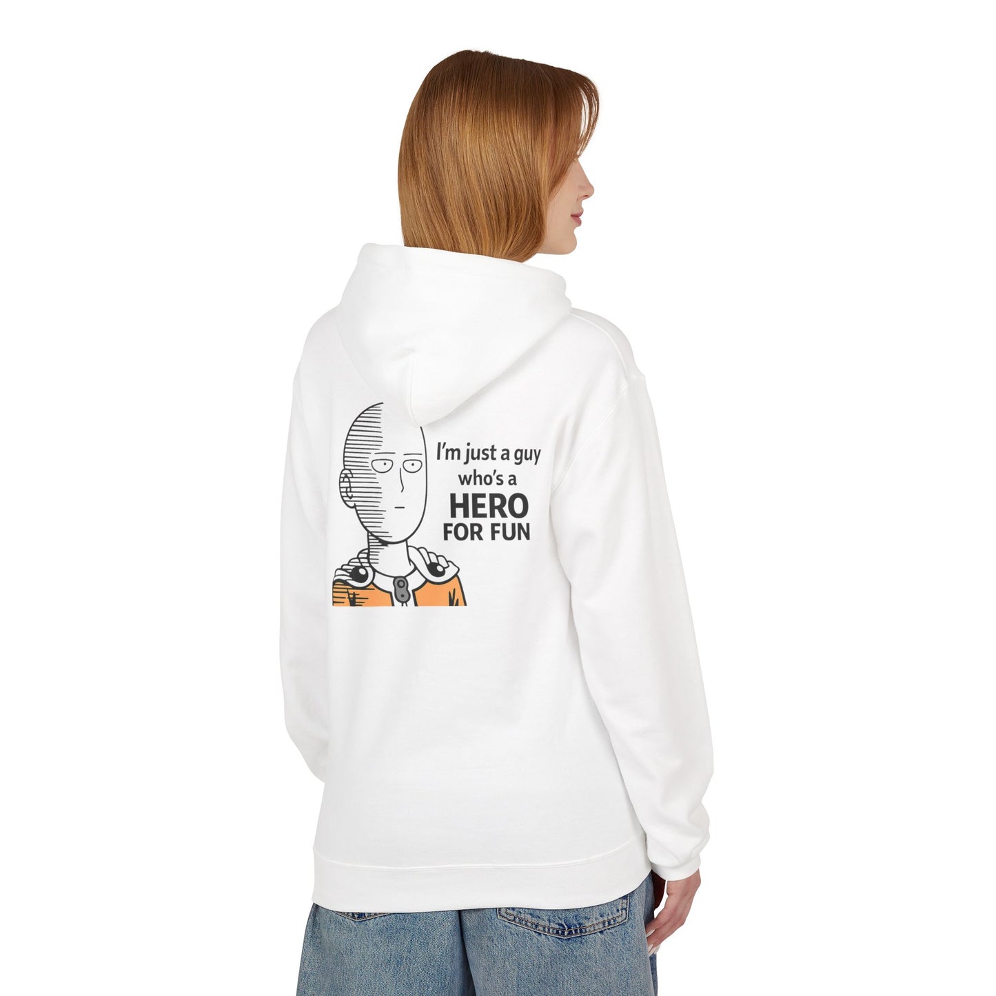 Hero Emblem Hoodie — Chibi Hero Mid-Punch Minimalist Anime Design