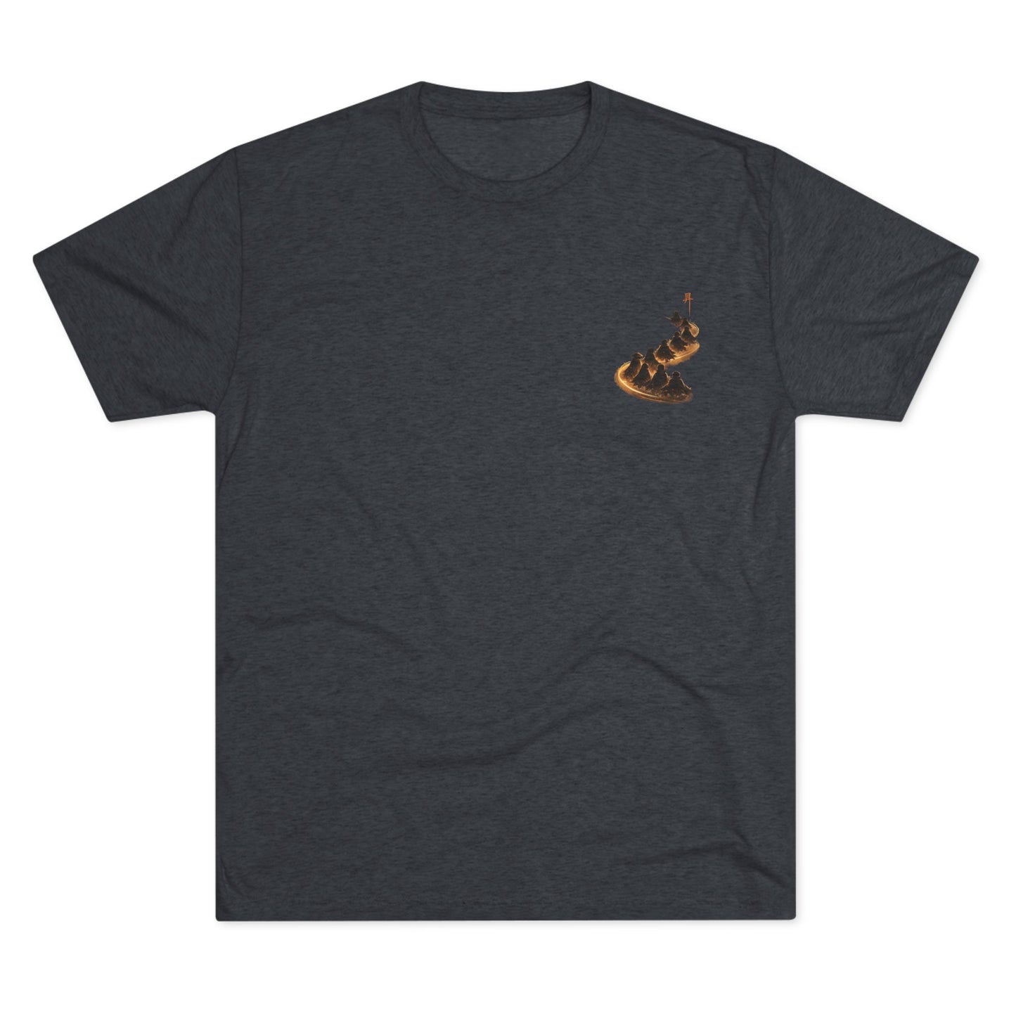 Ember Trail T‑Shirt — Fiery Mountain Silhouette Back Print