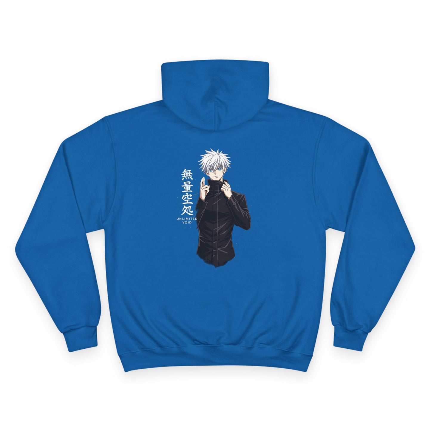 Anime Character Hoodie — Minimal White Champion-Style Sweatshirt