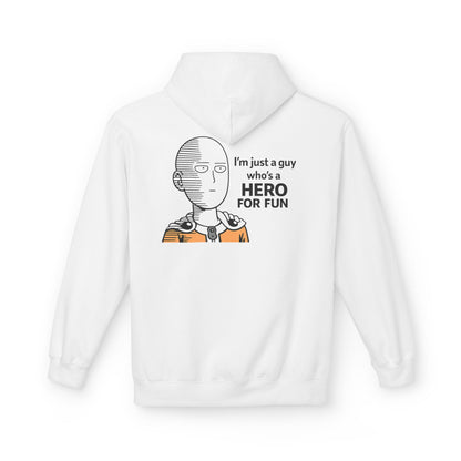 Hero Emblem Hoodie — Chibi Hero Mid-Punch Minimalist Anime Design