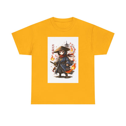 Fire Spirit Samurai T-Shirt — Cute Chibi Oni Warrior Tee