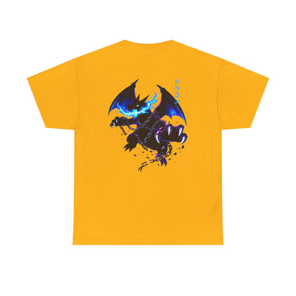 Dragon Graphic Tee — Blue Flame Kaiju Back Print T-Shirt
