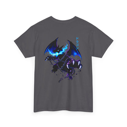 Dragon Graphic Tee — Blue Flame Kaiju Back Print T-Shirt