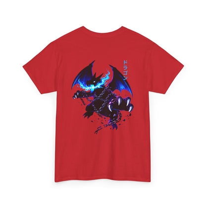 Dragon Graphic Tee — Blue Flame Kaiju Back Print T-Shirt