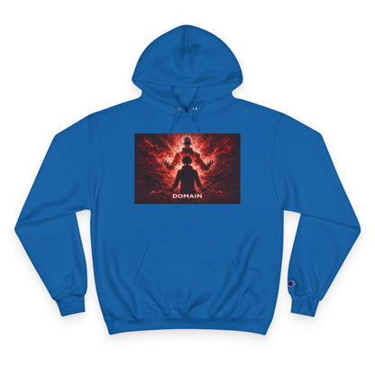 Domain Graphic Hoodie — Red Nebula Silhouette Champion Hoodie