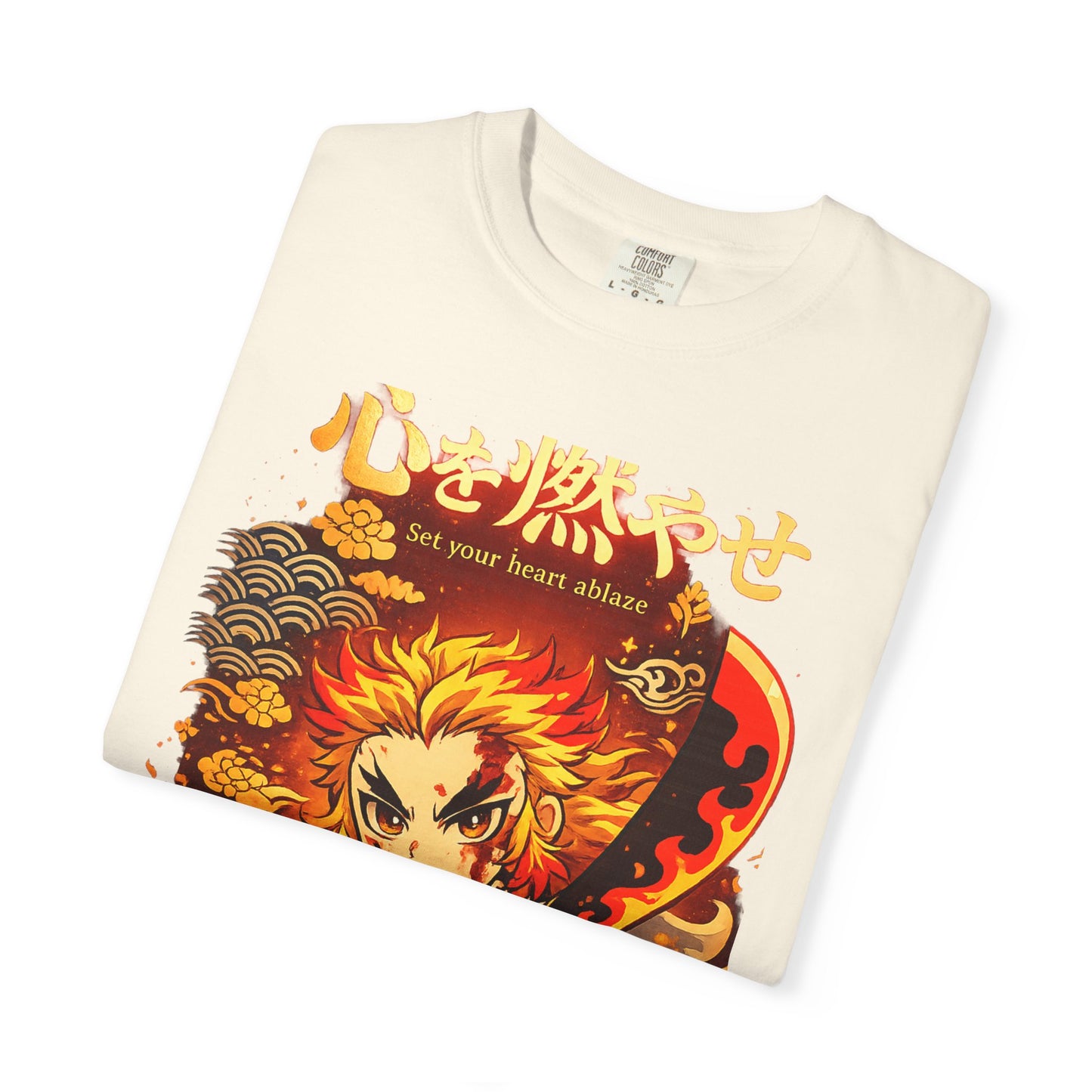 Anime Flame Warrior T-Shirt — 'Set Your Heart Ablaze' Graphic Tee