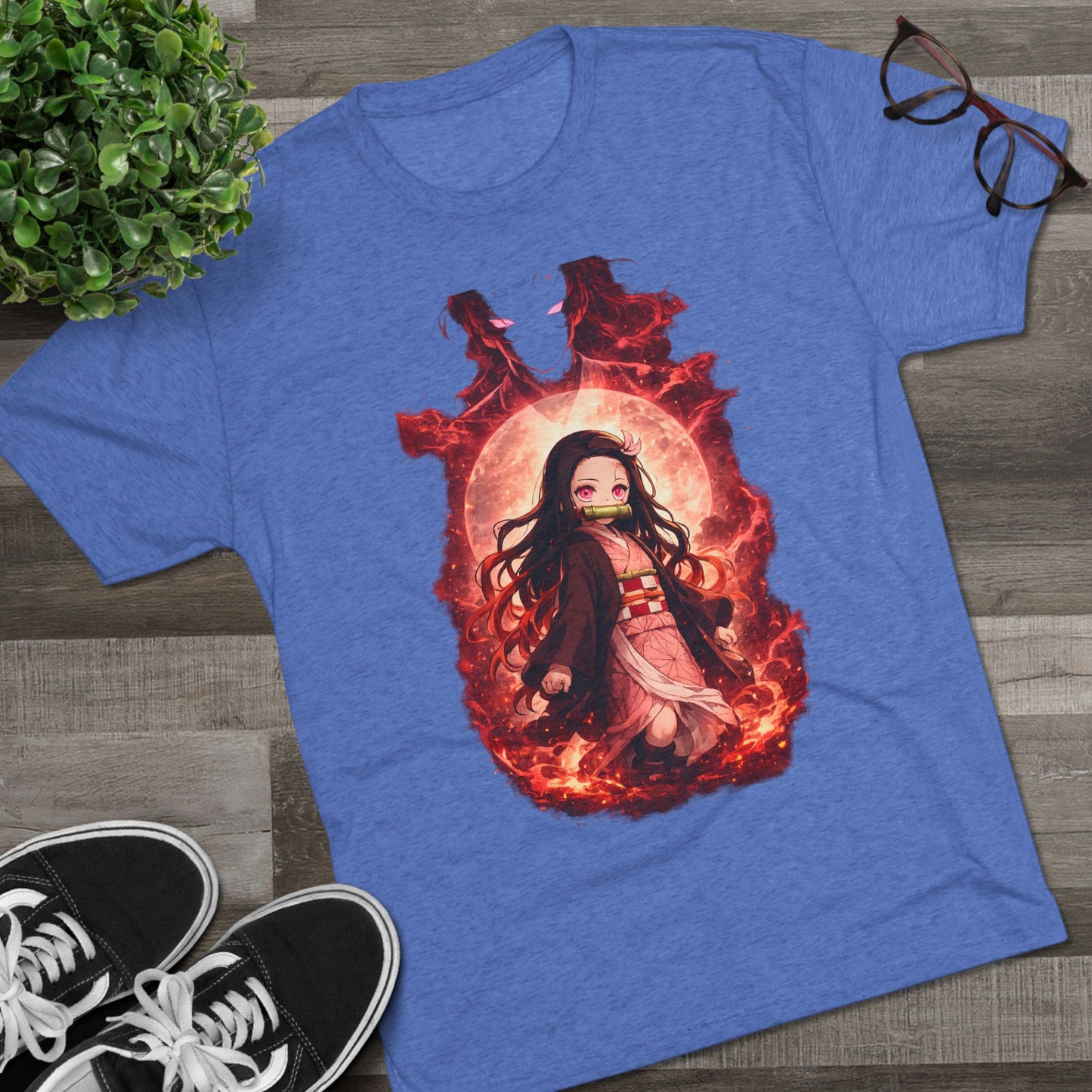 Nezuko Anime Demon Slayer Tee — Fiery Chibi Girl Graphic Shirt