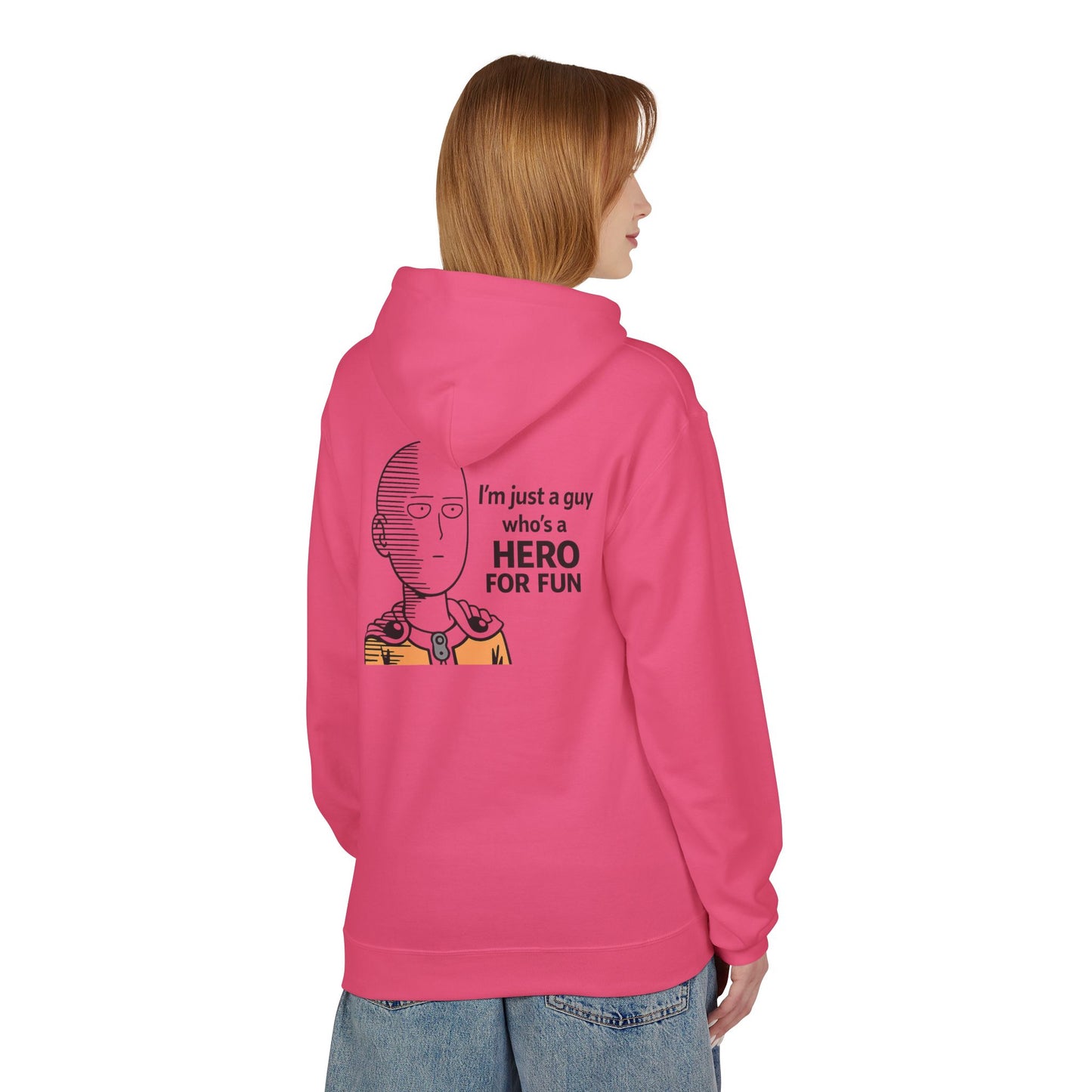 Hero Emblem Hoodie — Chibi Hero Mid-Punch Minimalist Anime Design
