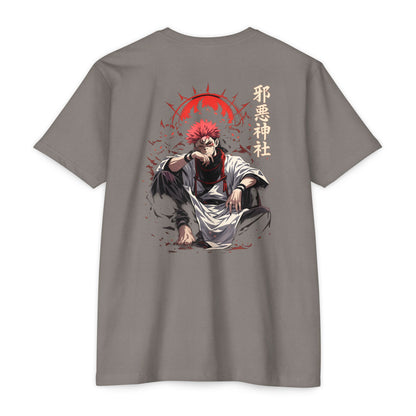 Anime Graphic T-Shirt — Red-Haired Warrior Back Print